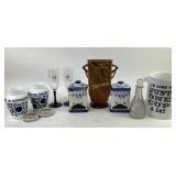 Damaged Roseville Vase, Fabbri Amarena Cherry Jars