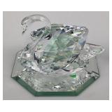 Swarovski crystal swan 3 inches long, tiny