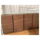 Brown Audio Speaker Cabinets with Grill Covers