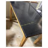 Wooden Table With Black Laminate Top