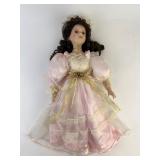 Porcelain Doll With Pink Lace Gown and ï¿½Rose 1-500