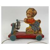 Wooden puppy pull bell toy