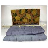 Weighted Blankets, Brass Curtain Rod, and Lemon-Th