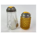 (2) Victorian EAPG sugar shakers McKee Tiptoe