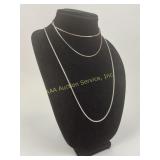 Sterling Silver Chain Necklaces with Lobster Clasp