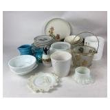 Ceramic and Glass Tableware Featuring Plates, Bowl