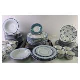 Mikasa Blue Stoneware and Fine China Dinnerware