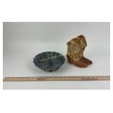 McCoy Pottery Cowboy Boot and Granite enamel Bundt