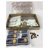 Coin Holders and Accessories with Assorted Coins