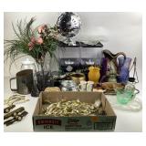 Uranium Glass, cereal dispenser, and Brass Drawer