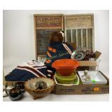 Bears Jersey, Tupperware, wash boards,