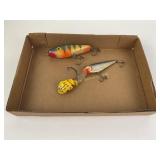 Fishing lures: propeller frog bait, 2 hook shad,
