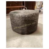 Round Woven Seagrass Ottoman