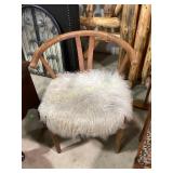 Wooden Chair With Sheepskin Cover and Intex Quick-