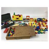 Legos, Wooden blocks and connectors, Large legos