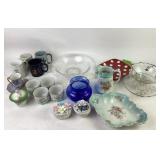 Various Branded Glassware, Serving Dishes & Mugs