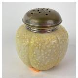 Victorian glass sugar shaker Forget-me-not