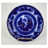 Antique flow blue plate Temple by Podmore Walker