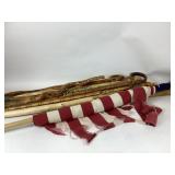Walking Sticks, Canes, and Frayed American Flag