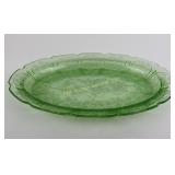 Uranium green depression glass 11 inch platter