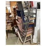 Metal and Fabric Upholstered Stacking Chairs