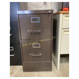 Two-Drawer Metal Filing Cabinet with Lock
