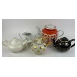 Hall 6 cup black teapot, inner rim chipped, Hall