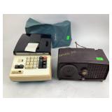Mid-Century Radio and Sears Adding Machine With Co