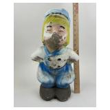 Kissing Boy concrete statue, paint chipping