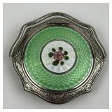 Art Deco guilloche enameled compact