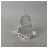 Crystal Faceted Pear Figurine with Etched Base