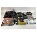 Tools with case, Cam buckle tie-down, Amprobe,