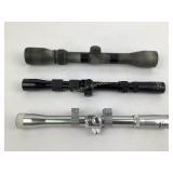 Three scopes: Tasco RF 4 x 20 PA Wide Angle 30/30