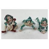 (3) vintage Japan porcelain elves - one with