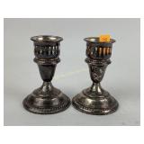 Pair sterling weighted candlesticks