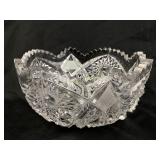 Clear Pressed Glass Bowl with Scalloped Edge and G