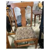 Wooden Chair with Upholstered Seat and Decorative