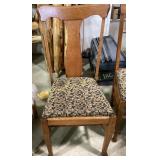 Wooden Dining Chair with Upholstered Seat and Curv