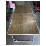 Folding Wooden Card Table With Metal Frame