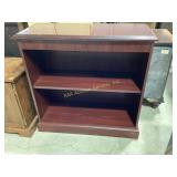 Two-Shelf Wooden Bookcase with Dark Finish