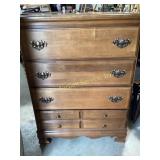 Wooden Chest of Drawers With Brass Hardware