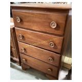 Wooden Four-Drawer Chest with Knob Pulls