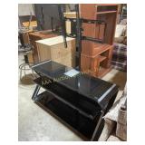 Black Glass TV Stand with Mount and Shelving