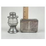 Glass & aluminum lantern candy container,