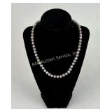 Pale pink freshwater pearl necklace with sterling