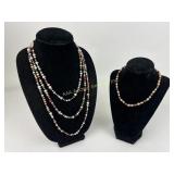 (2) freshwater pearl necklaces, the smaller with
