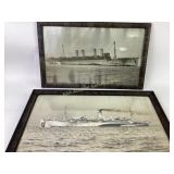 Framed Photographs of U.S.S. Von Steuben and U.S.S