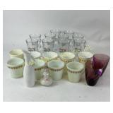 Glass Mugs, Tumblers, and Ceramic Pitcher