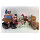 Christmas Decor, Wooden Figures, Ceramic Figurines