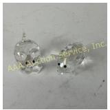 Crystal Figurines of Animals with Faceted Designs